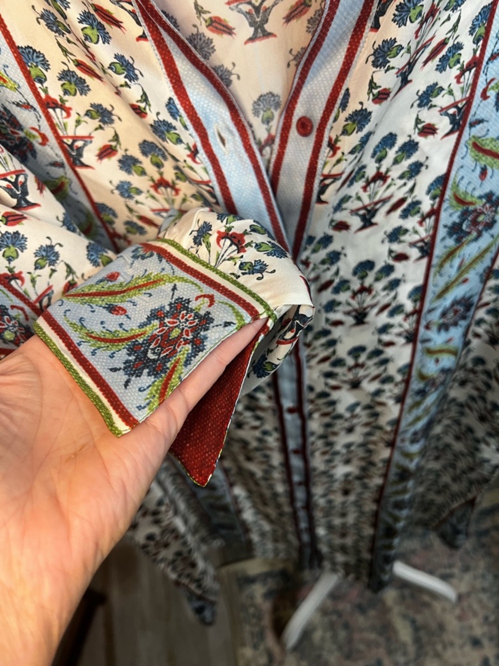 D'Ascoli Silk Shirtdress Button down
Small S Floral stripes - Picture 7 of 15